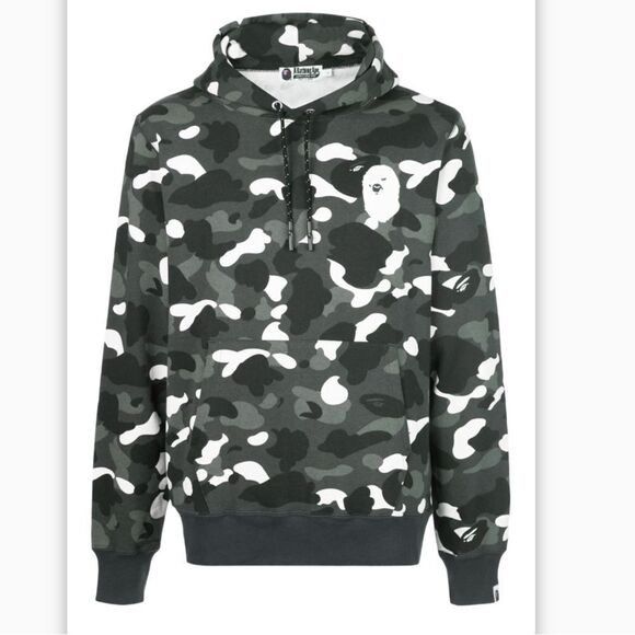Bape The Bathing Ape Camo Hoodie Sweatshirt - Picture 1 of 8